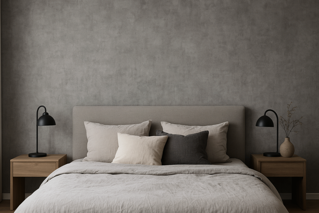 Slaapkamer behang grijs