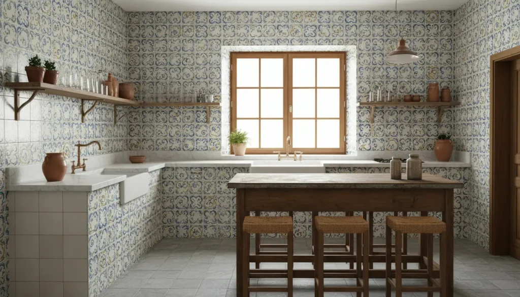 Keuken met portugese tegels