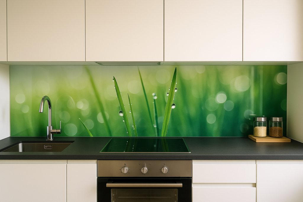 Voorbeelden glazen achterwand keuken