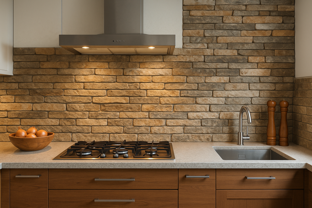 Steenstrips keuken achterwand