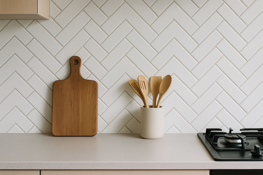 Achterwand keuken tegels visgraat