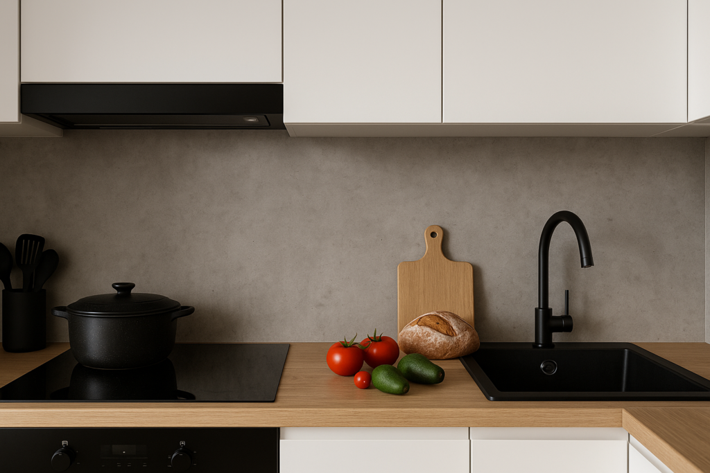 Achterwand keuken betonlook