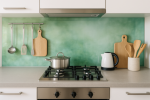 Glazen achterwand keuken Praxis