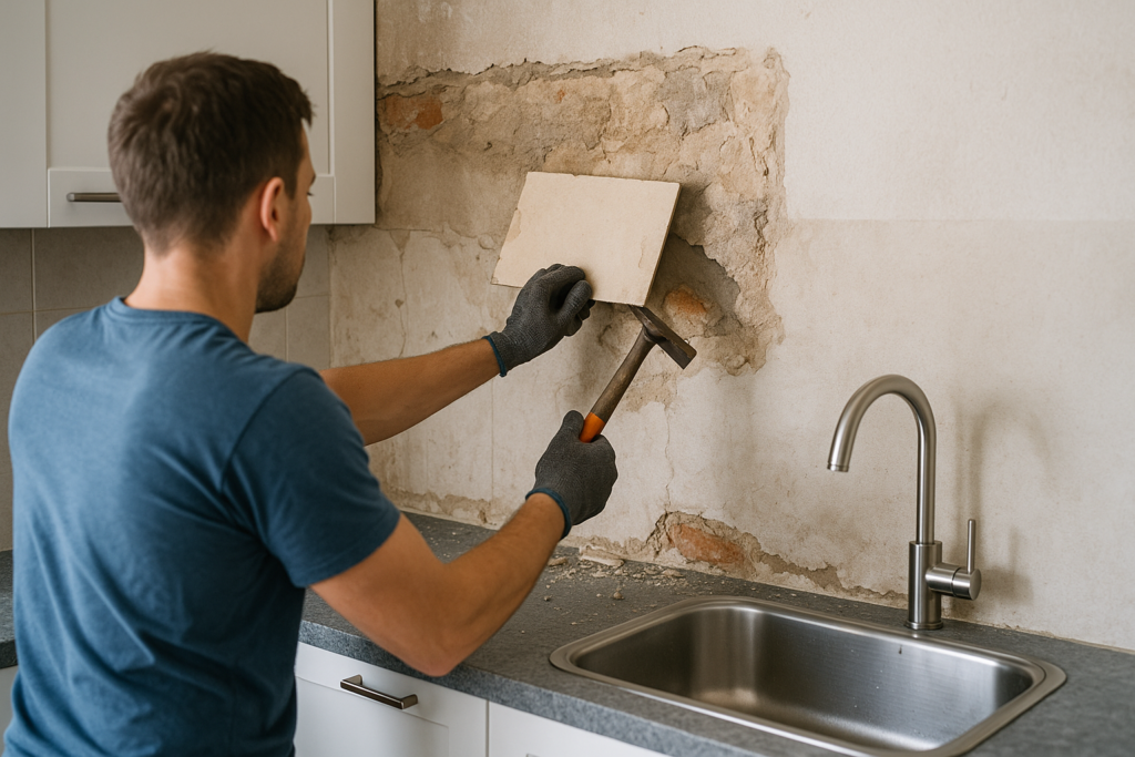 Achterwand keuken verwijderen