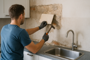 Achterwand keuken verwijderen