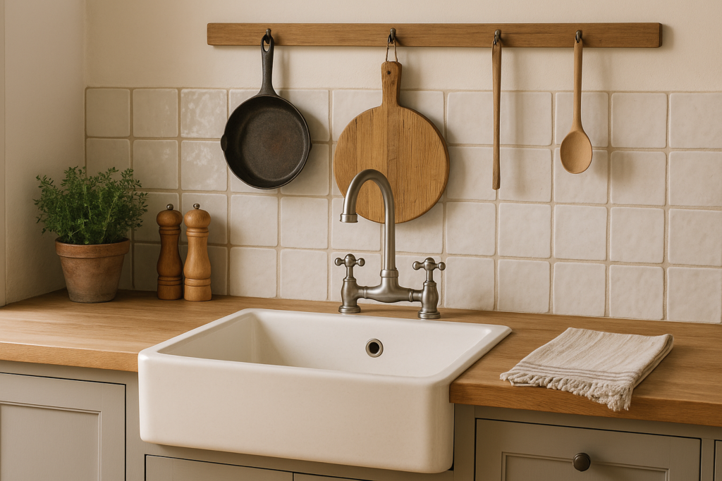 Tegels achterwand landelijke keuken