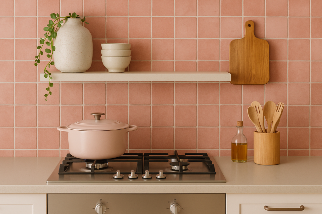 Tegels keuken achterwand roze