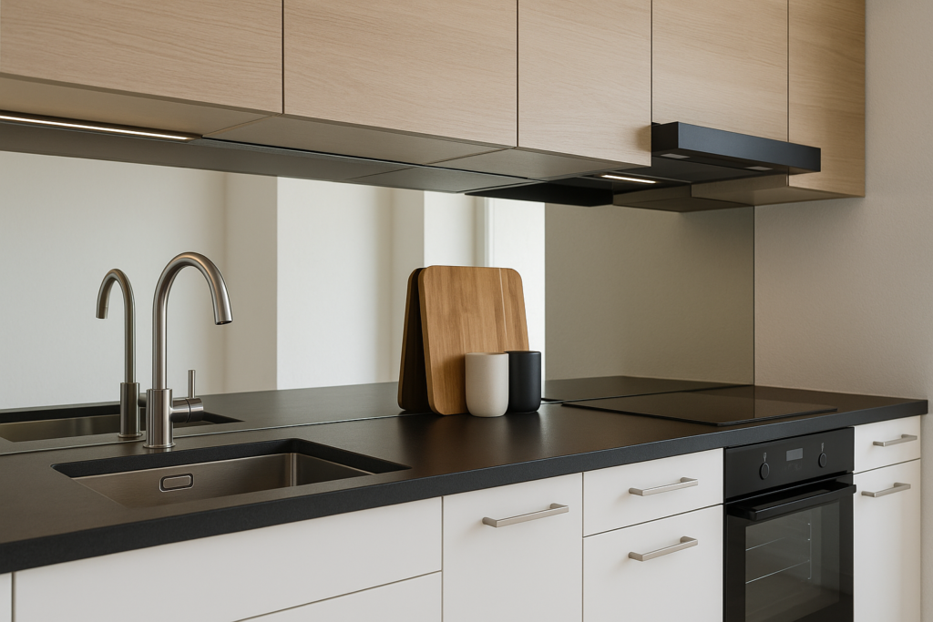 Spiegel achterwand keuken