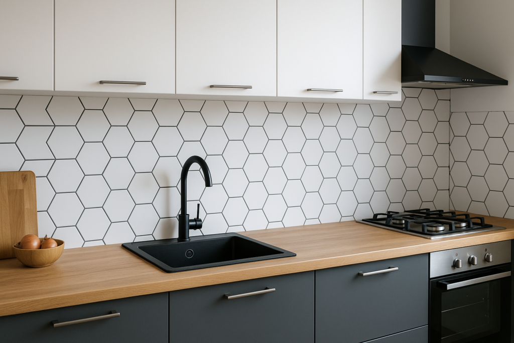 Achterwand keuken hexagon