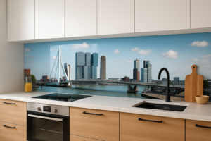 Glazen achterwand keuken Rotterdam