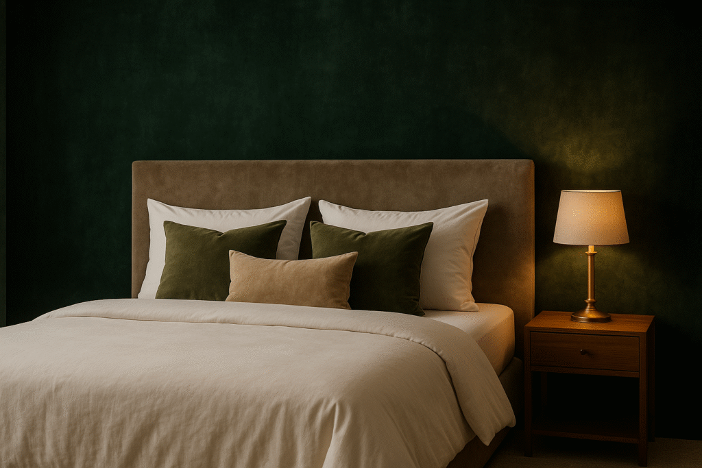 Velours behang slaapkamer