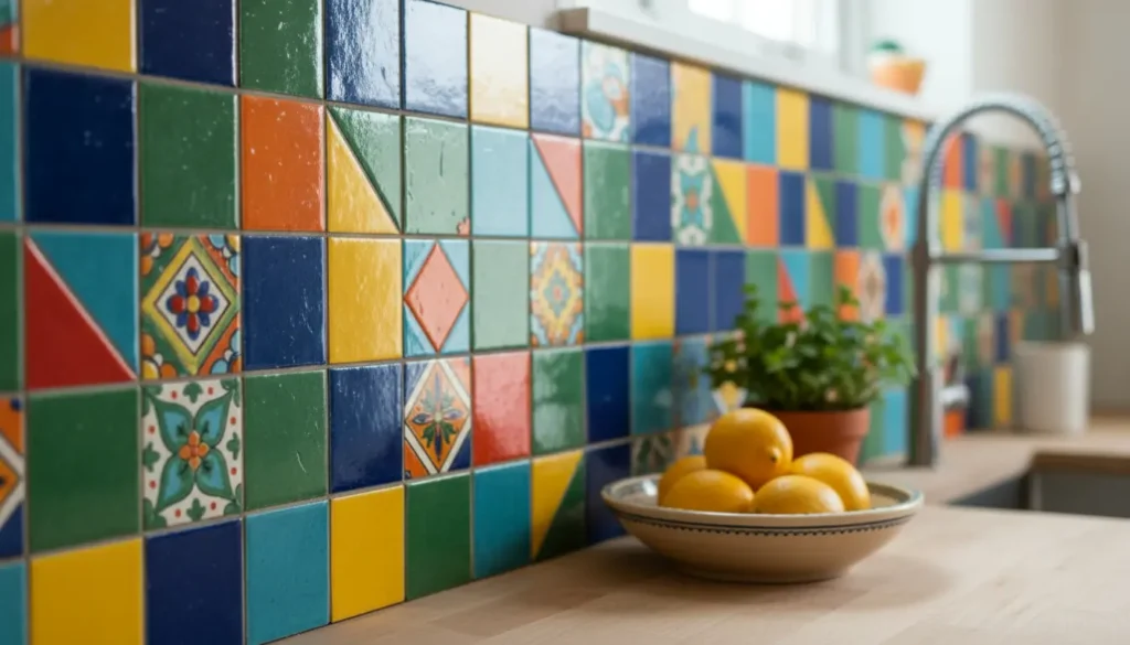 Gekleurde tegels keuken