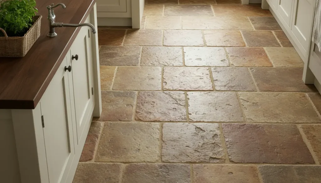 Getrommelde tegels keuken