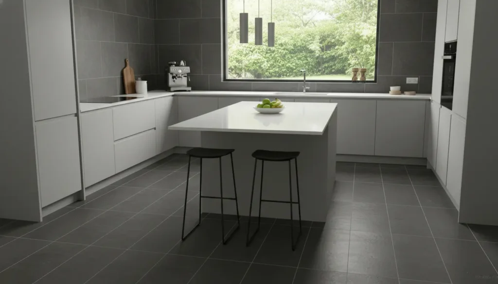 Antraciet tegels keuken