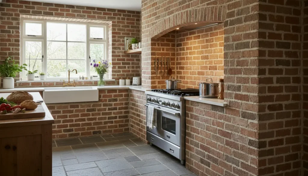 Baksteen tegels keuken