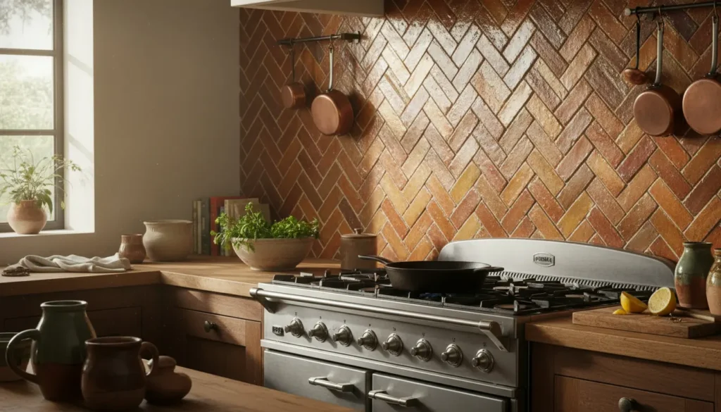 Gebakken tegels keuken