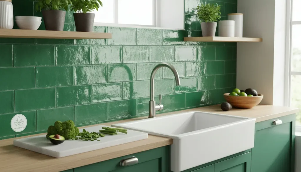 Groene tegels keuken hombach