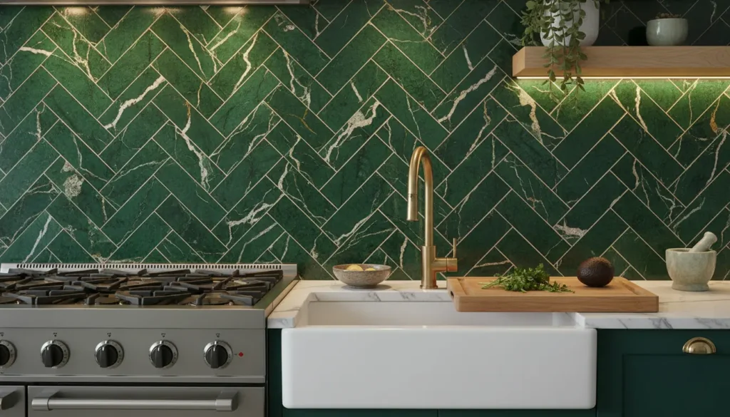Jade tegels keuken