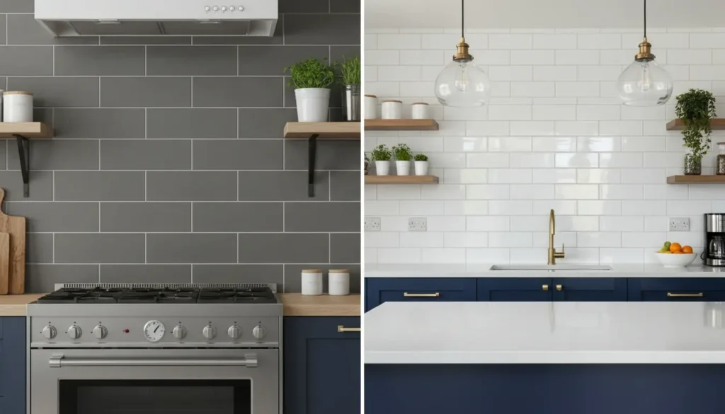 Matte of glanzende tegels keuken