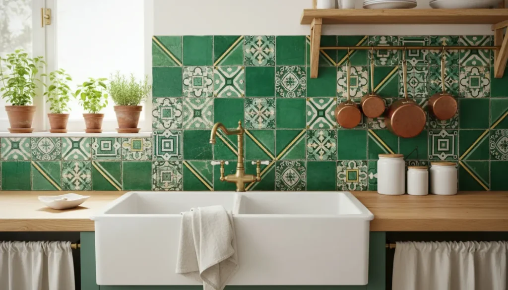 Portugese tegels keuken groen