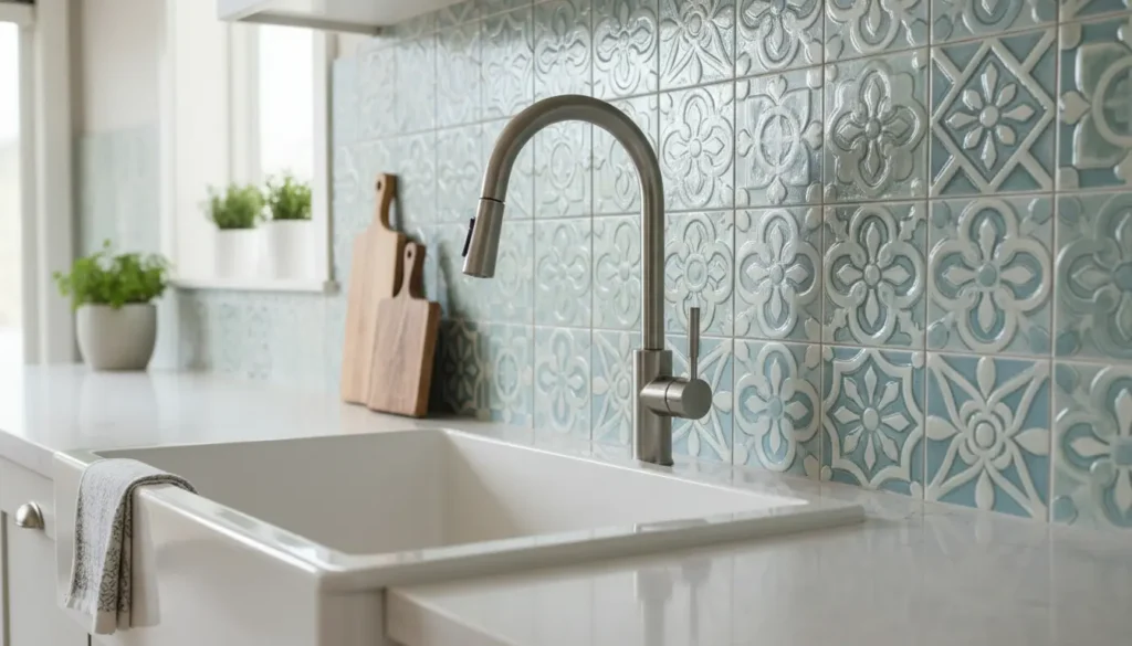 Relief tegels keuken