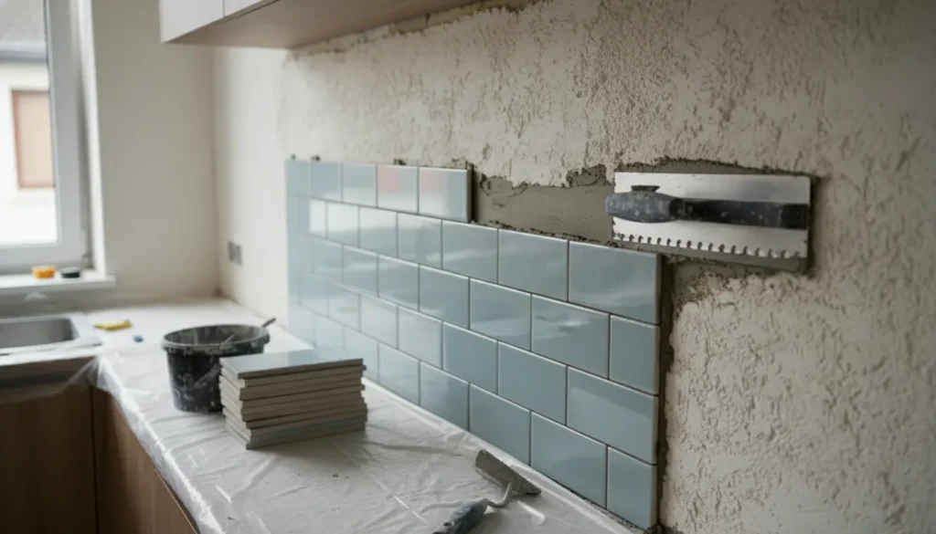 Tegelen op stucwerk keuken