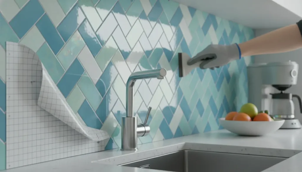 Zelfklevende mozaiek tegels keuken