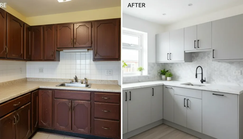 Keuken wrappen voor en na