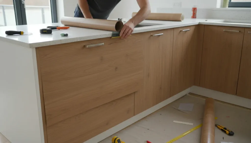 Keuken wrappen houtlook