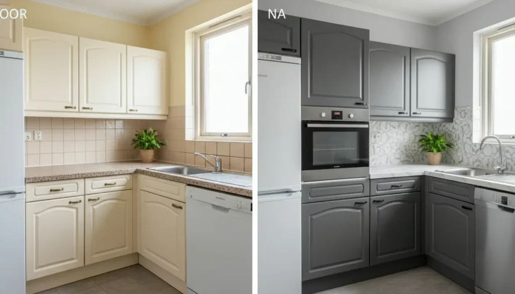 Keuken wrappen before after