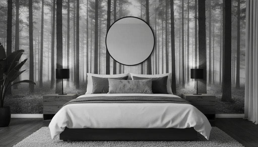 Fotobehang slaapkamer zwart wit