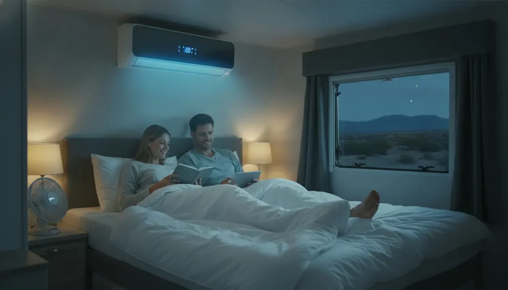 Airco caravan slaapkamer