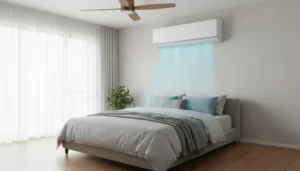 Airco boven bed slaapkamer